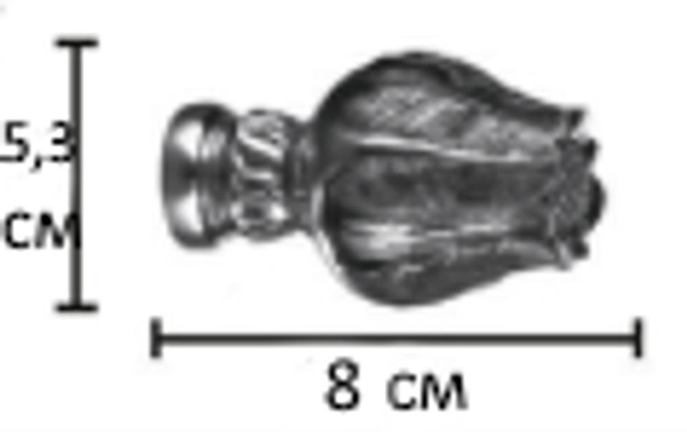 Наконечники "Тюльпан Ост" кованых карнизов для штор d20 мм, цвет нержавеющая сталь