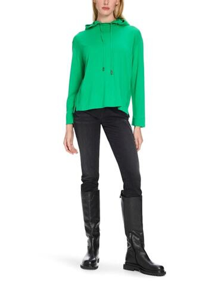 Marc Cain Свитшот с капюшоном из смеси шерсти и вискозы