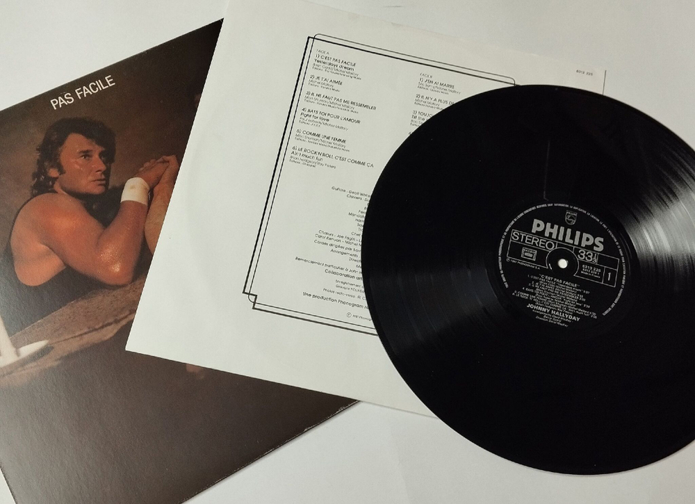 Винтажная виниловая пластинка LP Johnny Hallyday Pas Facile (France 1981)