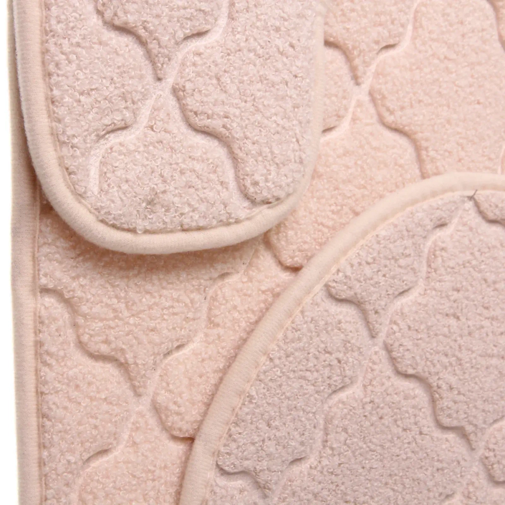 Набор для ванной и туалета 3 пр. «Tami» ( 2 коврика 50*80+50*40, 1 чехол на крышку унитаза)бежевый