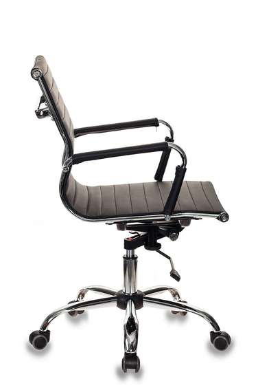 Кресло руководителя Бюрократ CH-883-LOW черный эко.кожа низк.спин. крестов. металл хром