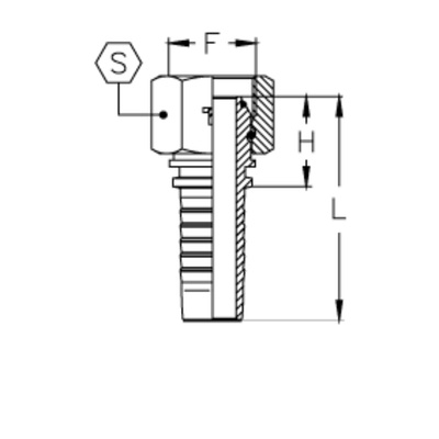 Фитинг DN 06 BSP (Г) 1/4 (накидная гайка, o-ring)
