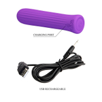 Фиолетовый мини-вибратор Blanche - 10 см. (Цвет: фиолетовый)