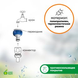 Штуцер GREEN APPLE GWTA20-055 с внутренней резьбой 1/2-3/4 12-19 мм | Аксессуары для полива Green Apple