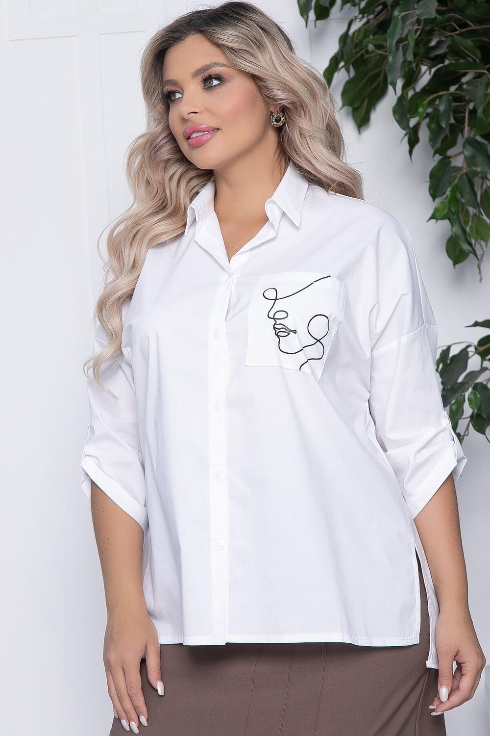 Рубашка Незабудка (белая) Б10856 LT Collection