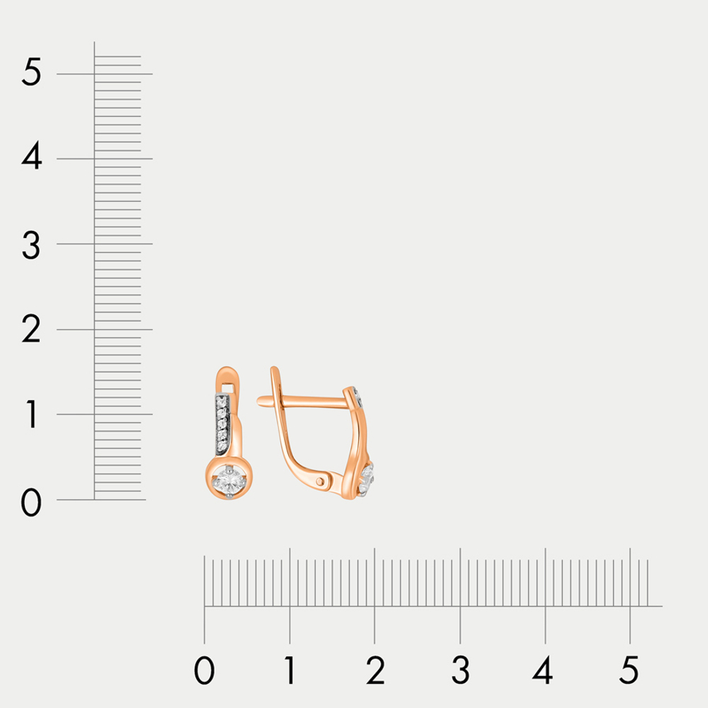 Детские серьги с фианитом из розового золота 585 пробы (арт. 40126100)