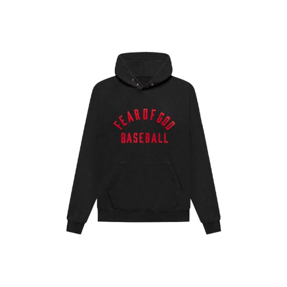 Fear of God Baseball Hoodie Vintage Black Logo