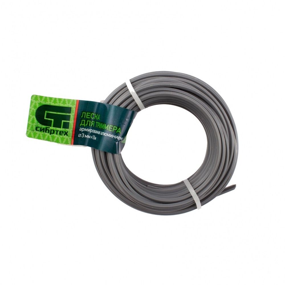Леска для триммера звезда, армированная алюминием, 3.0 мм х 10 м, Россия Сибртех, 961985