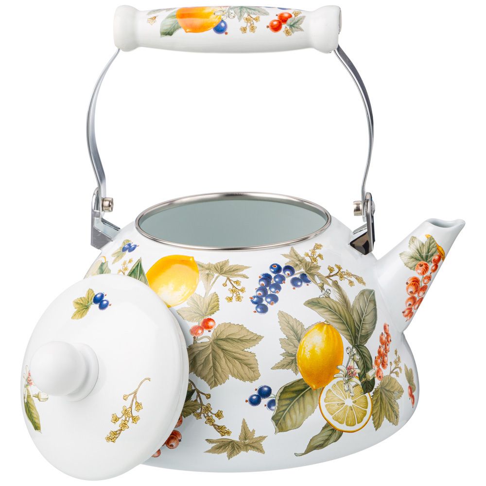 ЧАЙНИК AGNESS ЭМАЛИРОВАННЫЙ СЕРИЯ "ФРУКТОВАЯ КОРЗИНА", 3 Л