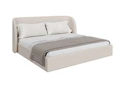 Кровать двуспальная Classic 200 см (молочный, рогожка)