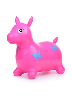 Прыгун Ослик с бабочками (розовый цвет)