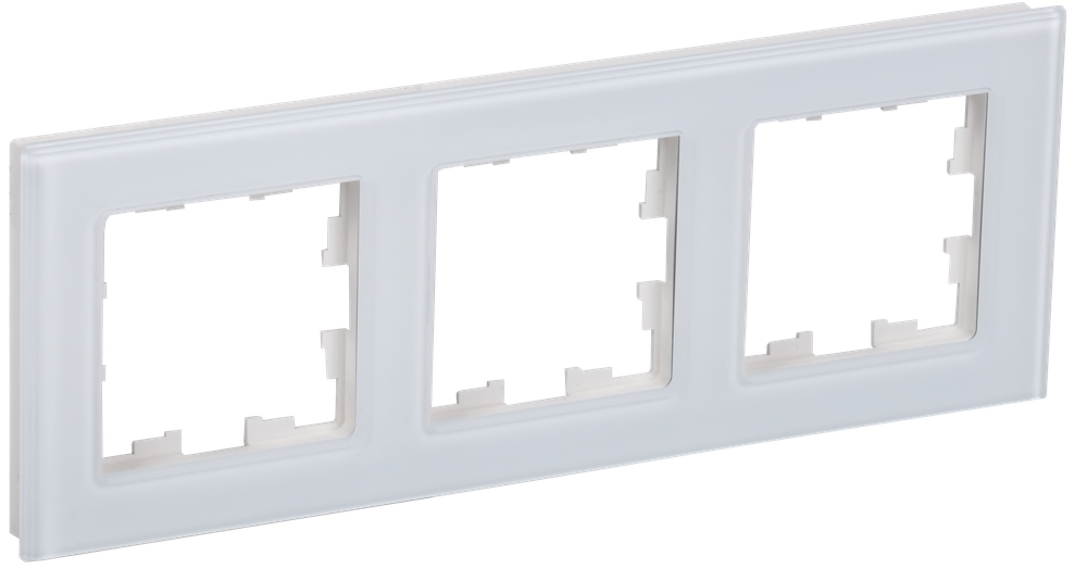BRITE Рамка 3 -местная РУ-3-2-БрБ стекло белый IEK