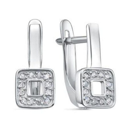 Серьги из серебра с фианитами