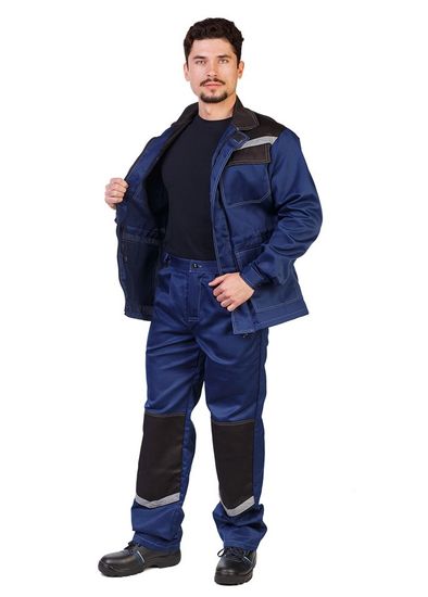 Костюм "Ударник" саржа брюки (т.синий/черный)