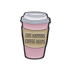 Металлический значок "Coffee Helps"