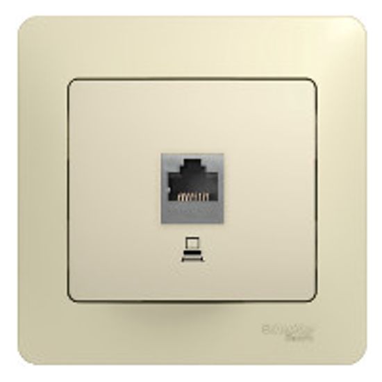 Розетка компьютерная 1-м СП Glossa RJ45 кат.5E механизм беж. SE GSL000281K