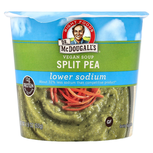 Dr. McDougall's, Vegan Soup Cup, Lower Sodium, Split Pea, 1.9 oz (53 g)