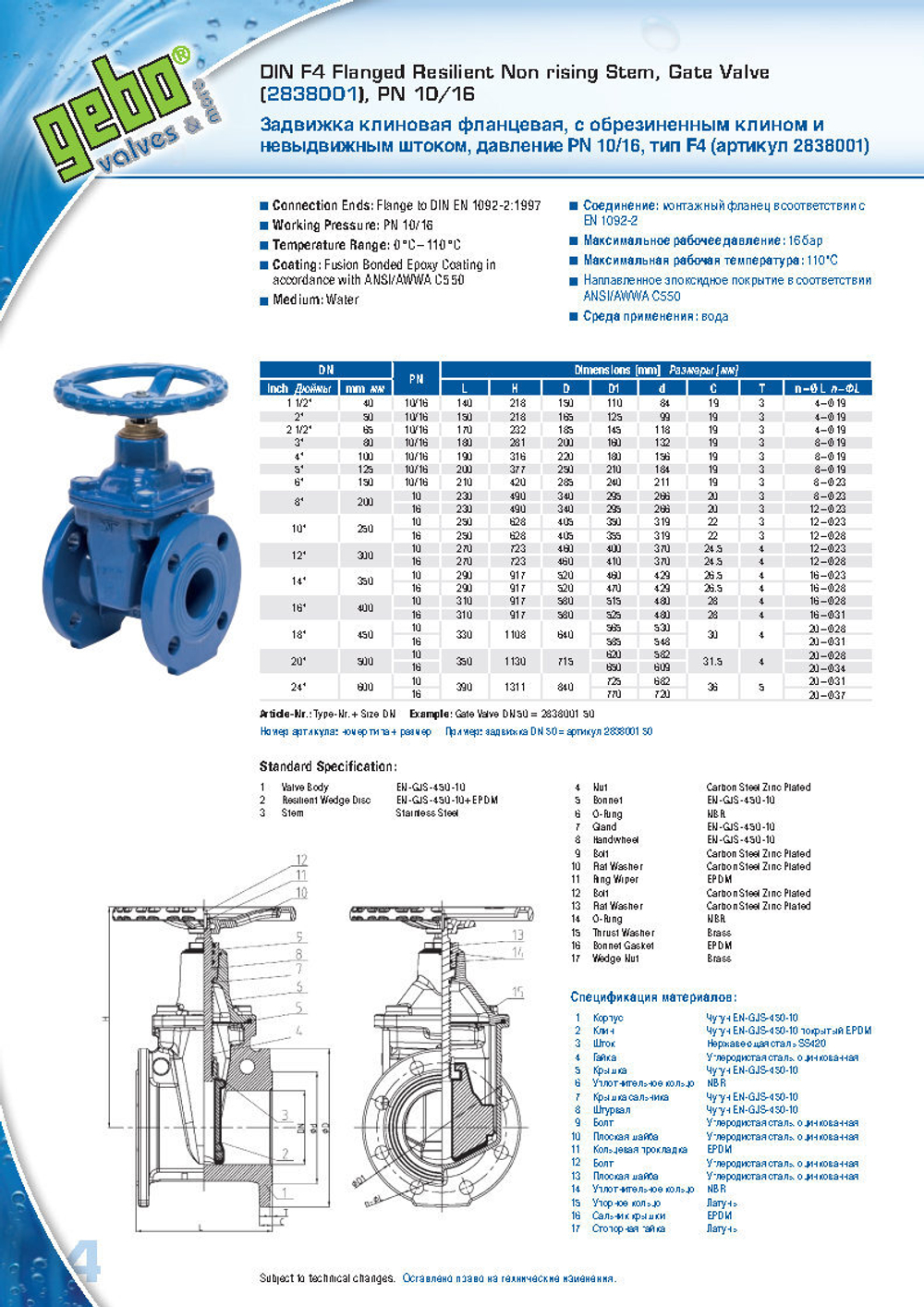 Каталог запорной арматуры Gebo на 2020 год