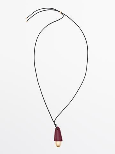 Massimo Dutti Кожаная подвеска, золотой