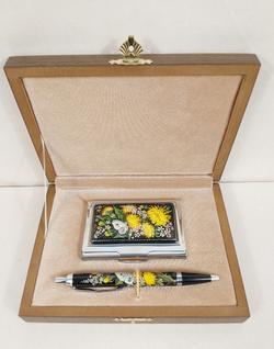 Набор подарочный "Одуванчики" №2 (визитница персональная, ручка Паркер)