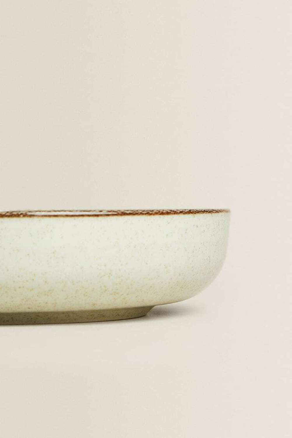 ZARA HOME ФАРФОРОВАЯ СУПОВАЯ ТАРЕЛКА С ОБОДКОМ ПОД СТАРИНУ, ЦВЕТ МОРСКОЙ ВОЛНЫ