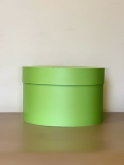 Короткая круглая коробка 22,5 см . Цвет: Зеленый  . Розница 350 рублей .