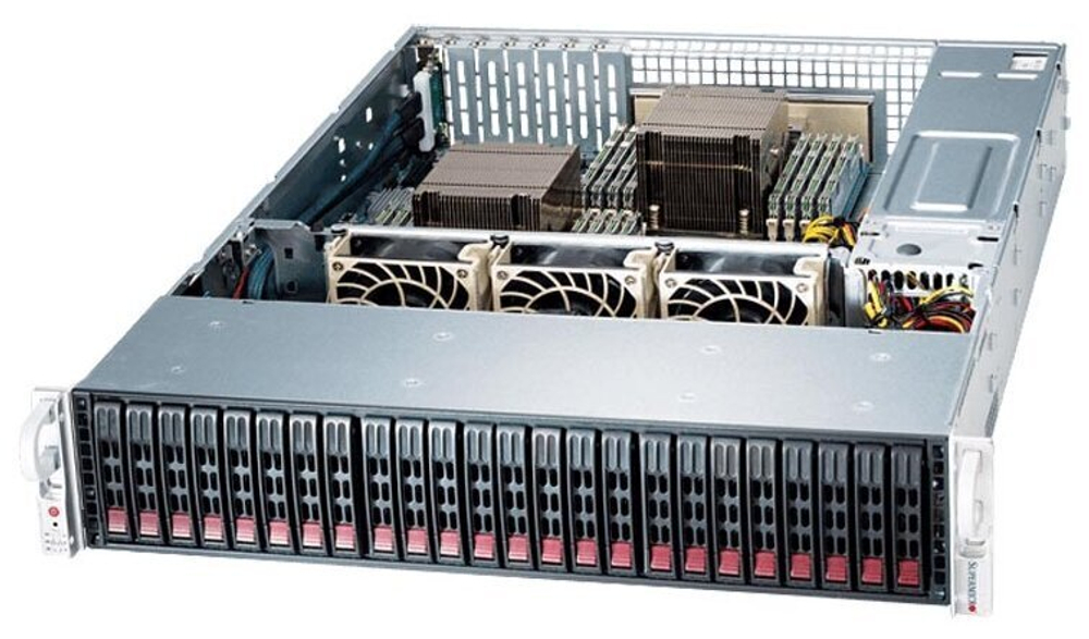 Сервер Supermicro SuperStorage 2029P-E1CR24L без процессора/без ОЗУ/без накопителей/2 x 1200 Вт/LAN 10 Гбит/c