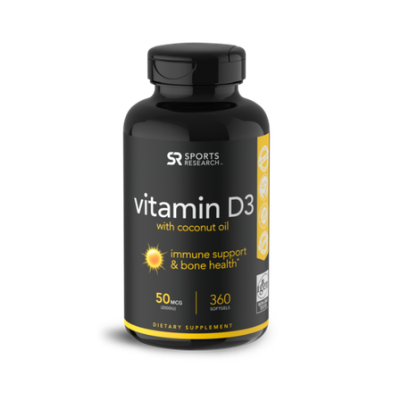 Sports Research, Витамин Д3 2000 МЕ, Vitamin D3 2000 iu, 360 капсул