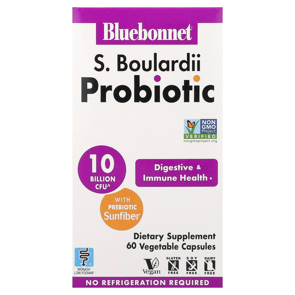 Bluebonnet Nutrition, S. пробиотик Boulardii, 60 растительных капсул
