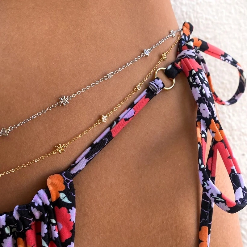 Цепочка на тело Ромашка – Серебро