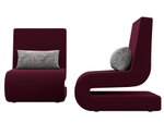 Кресло Волна (2 шт.), Бордовый/Серый, Микровельвет\Велюр, 115672