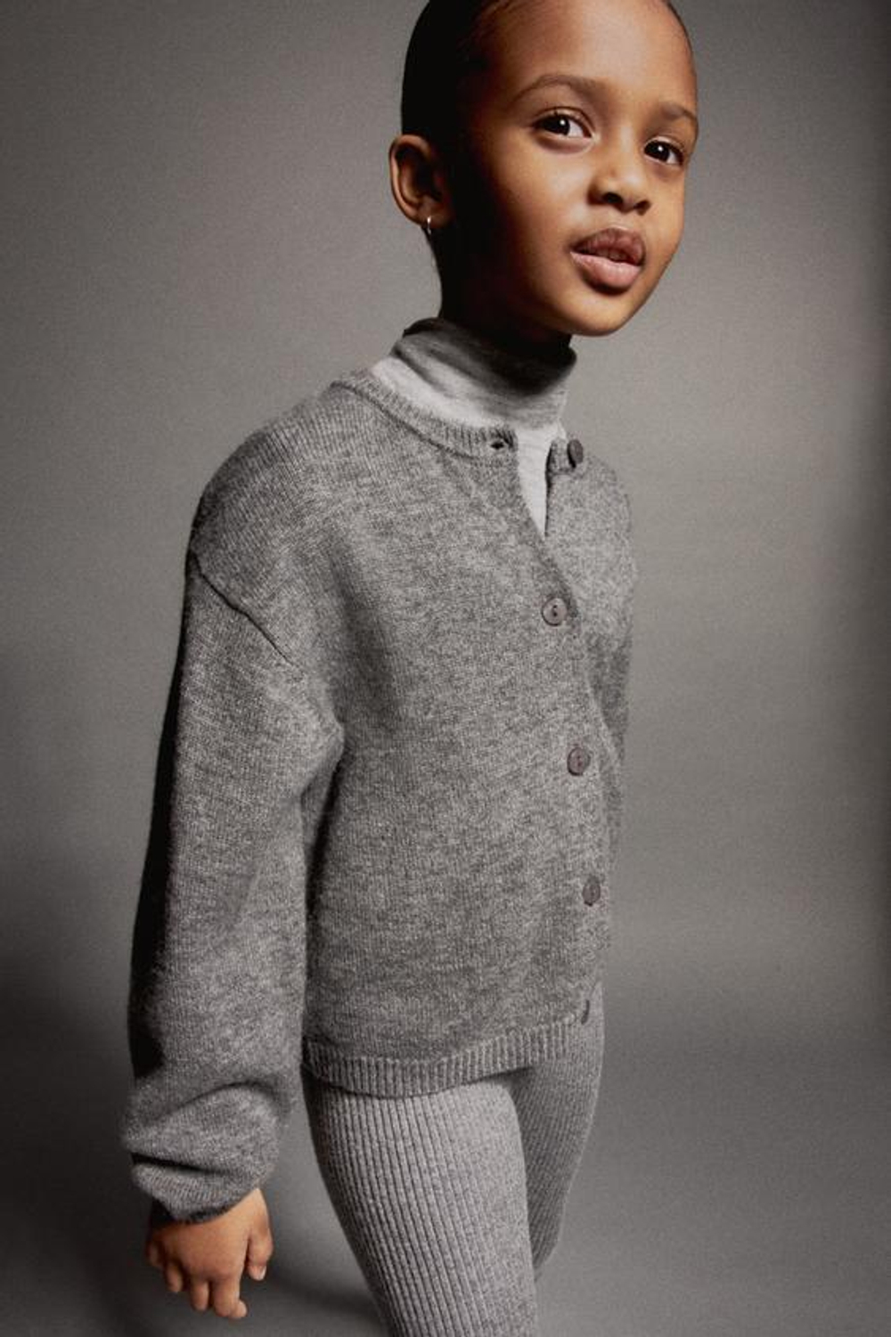 ZARA КАРДИГАН ИЗ 100% ШЕРСТИ, СЕРЫЙ