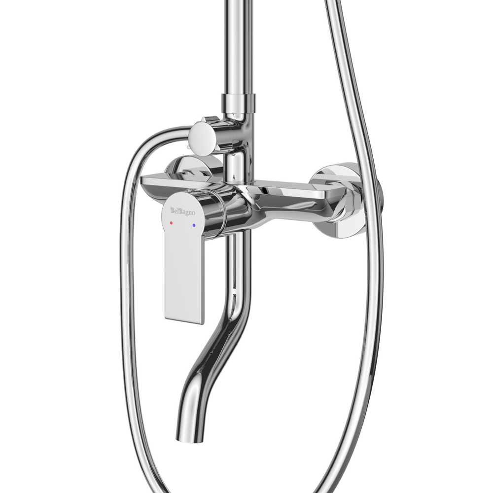 Душевая стойка BelBagno со смесителем и изливом AURORA-VSCM-CRM