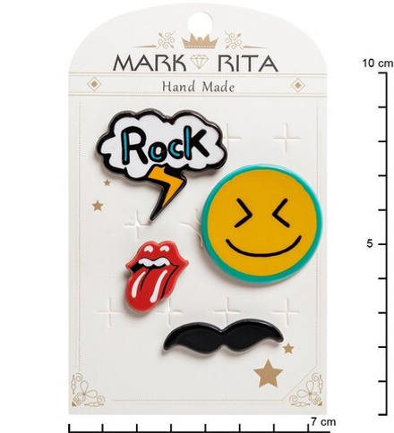 MR- 66 Н-р брошей с цанговым зажимом бабочка «Рок-стиль» Mark Rita