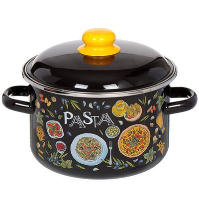 Кастрюля сталь, эмал, 4 л, с крыш, СтальЭмаль, Паста, 1RD201M, индукц