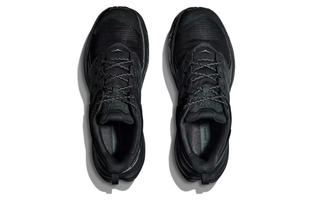 HOKA ONE ONE Anacapa low 2 outdoor waterproof fabric synthetic leather breathable lightweight low-top cross-country running shoes for men and women the same style black