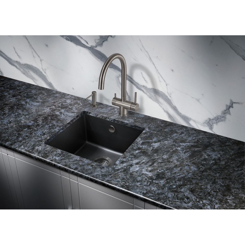 Мойка для кухни MILACIO Leon 45 Cuarzo MC.77091, черный матовый