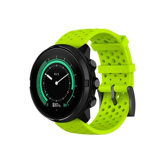 Силиконовый дышащий ремешок Suunto 24 mm для 9 / 9 Baro / 7 / D5 / Spartan Sport быстросъемный (Athletic 1) короткий (Лайм)