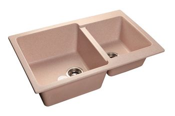 GRANFEST Мойка мрамор PRACTIC GF-P--780K  2 чаши 780*510 мм  светло-розовый  арт.GF-