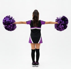 Костюм для чирлидинга детский малиновый с черным