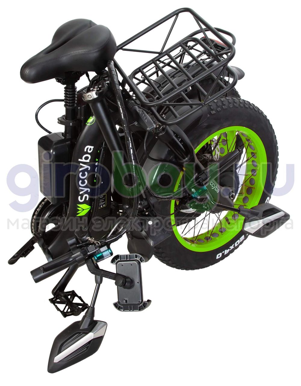 Электровелосипед Syccyba F11 Pro Dual 48V/20Ah (полный привод) - Салатовый обод фото №15