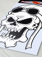 Наклейка - Череп летчик