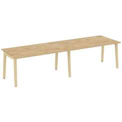 Onix Wood Стол переговорный (2 столешницы) OW.PRG-2.4 Тиквуд Светлый/Дуб Светлый/Металл Белый 3160*9