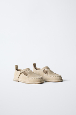 ZARA КОЖАНЫЕ ТУФЛИ, ЭКРЮ