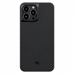 Противоударный чехол Pitaka MagEZ Case Pro 3 для iPhone 13 Pro Max 6.7", черно-серый, кевлар (арамид)