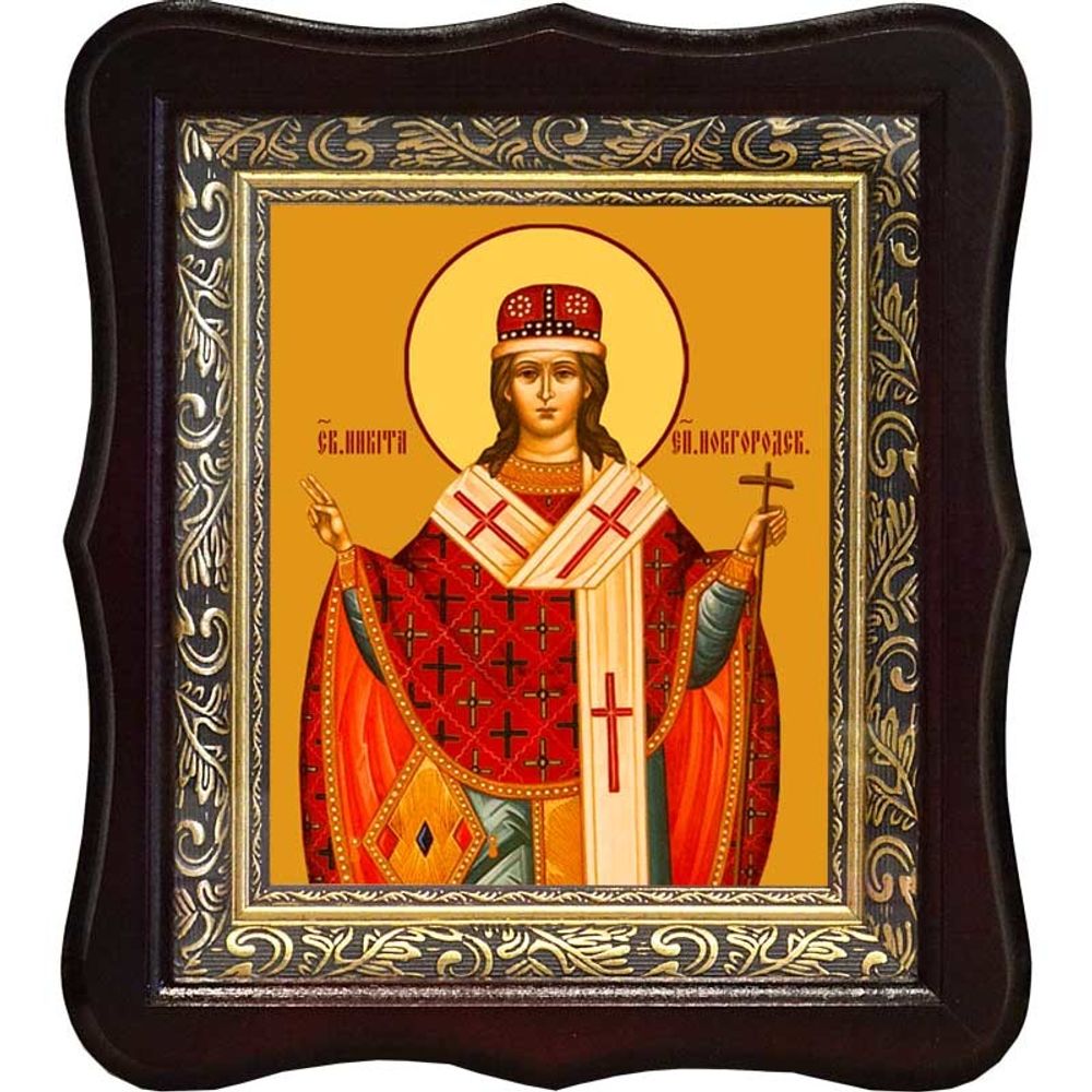 Никита Новгородский (Печерский) Святитель. Икона на холсте.