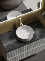 Тумба с раковиной Sancos SNOB R 100 со столешницей, белая матовый