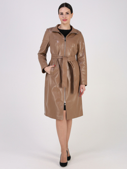 Кожаный плащ длинный натуральный пальто