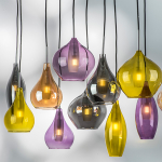 803125 Подвес PENTOLA 12x25W G9 хром/янтарь/дымчатый/оливковый/сливовый