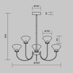 Люстра на штанге светодиодная Maytoni   MOD402PL-L30BS3K